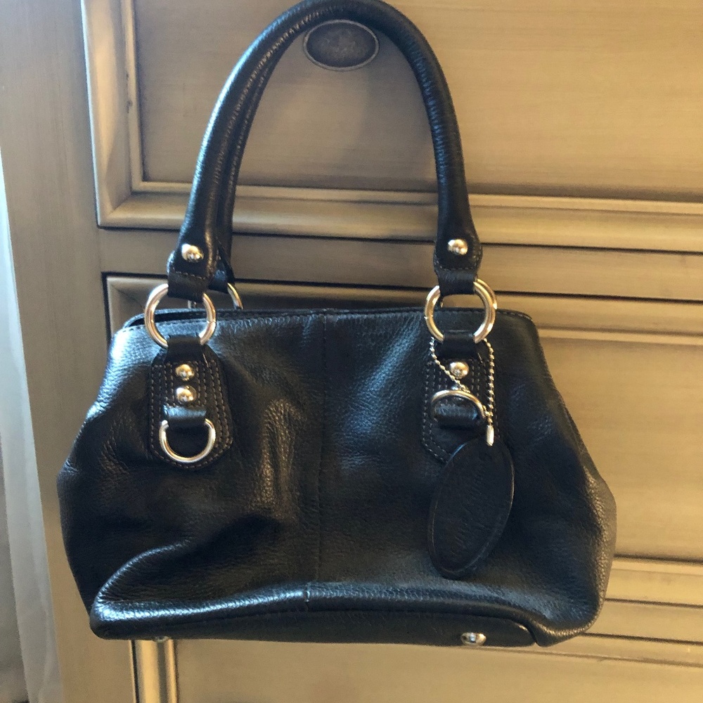 Black leather purse small